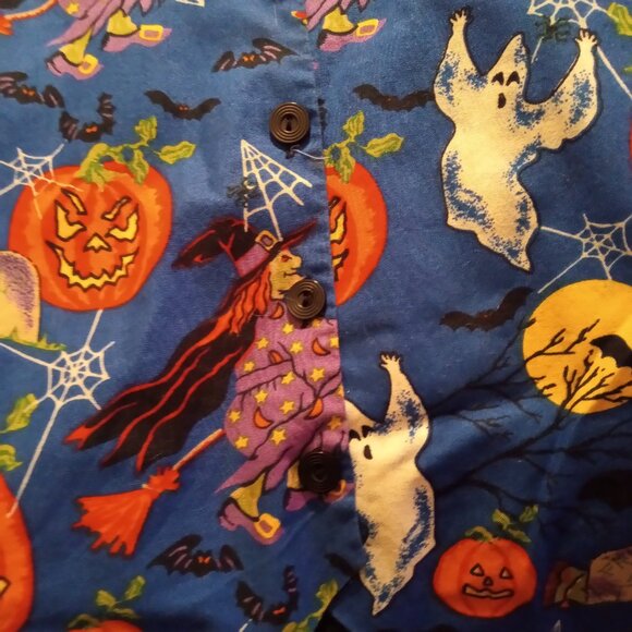 Halloween Vest Blue with Halloween characters 1X by Basic Edition Cotton/Acetate - Picture 2 of 5